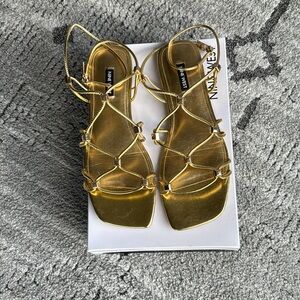 Nine West Gold Strappy Sandals